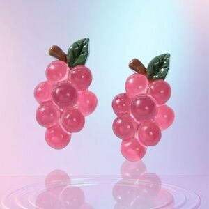 Grape gold plated earrings NEW